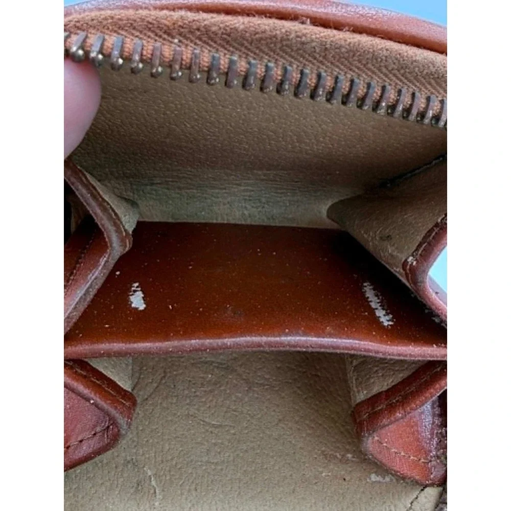 Dooney & Bourke Vintage All Weather Leather Round Coin Purse Green British Tan